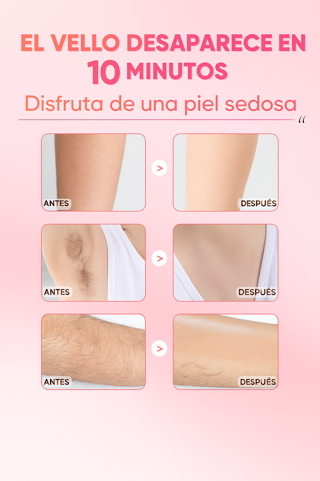 CREMA DEPILADORA QUARXERY - Piel sensible, cuerpo y zonas íntimas, sin dolor, rápida, 10 minutos (mujeres/hombres)