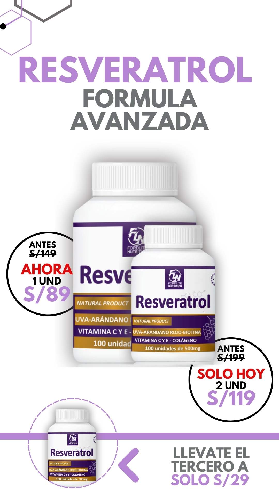 RESVERATROL - ANTI OXIDANTE PARA LA ETERNA JUVENTUD
