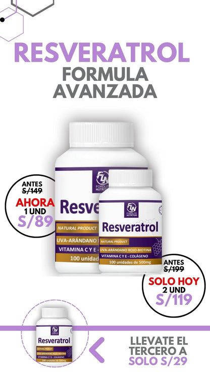 RESVERATROL - ANTI OXIDANTE PARA LA ETERNA JUVENTUD