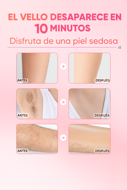 CREMA DEPILADORA QUARXERY - Piel sensible, cuerpo y zonas íntimas, sin dolor, rápida, 10 minutos (mujeres/hombres)