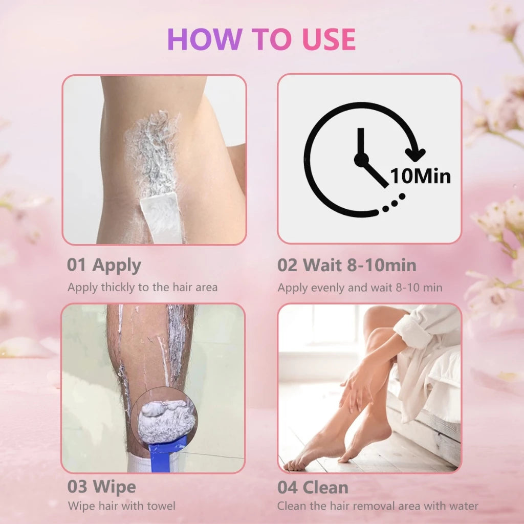 CREMA DEPILADORA QUARXERY - Piel sensible, cuerpo y zonas íntimas, sin dolor, rápida, 10 minutos (mujeres/hombres)